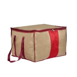Kuber Industries Beige & Red Canvas Multi-Purpose Storage Bag image 3