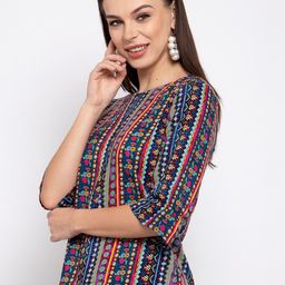 Style Quotient Multicoloured Abstract Printed Top With Flared Sleeves image 3