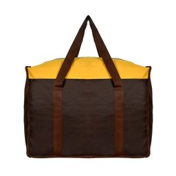 Kuber Industries Set Of 3 Brown & Yellow Solid Medium Size Multi-Utility Storage Bags image 2