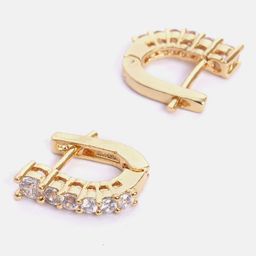 MINUTIAE Gold-Toned Contemporary Hoop Earrings image 5