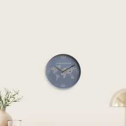 Home Centre Casablanca Blue Printed Analogue Contemporary Wall Clock-image-88