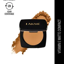 Lakme Forever Matte Compact, Smooth Finish, Lasts for 12 Hrs, Natural Cinnamon, 9g image 3