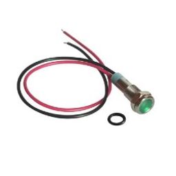 Green 3-9V 8mm LED Metal Indicator Light with 15CM Cable-9