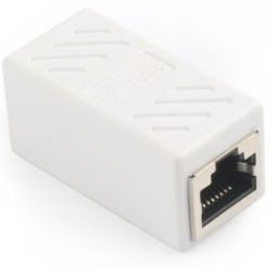 White RJ45 Female To Female CAT6 Network Ethernet LAN Connector Adapter-45