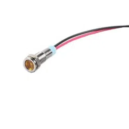 Yellow 3-9V 8mm LED Metal Indicator Light with 15CM Cable-43