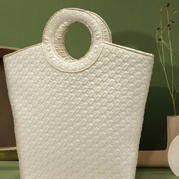ENSAC Colourblocked PU Oversized Structured Handheld Bag image 1