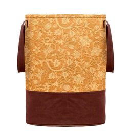 Kuber Industries Set Of 2 Beige & Maroon Printed Round Foldable Laundry Basket With Handles 45 L image 5