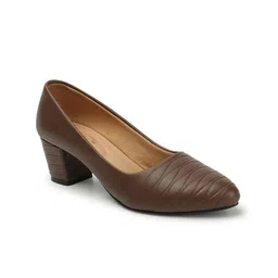 Denill Textured Pointed Toe Block Heeled Pumps image 2