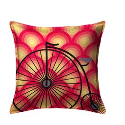 HOUZZCODE Yellow & Red Set of 2 Geometric Square Cushion Covers image 3