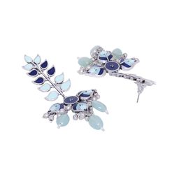 Voylla Silver-Toned Contemporary Drop Earrings image 4