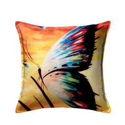 HOUZZCODE Orange & Black Set of 2 Abstract Square Cushion Covers image 4