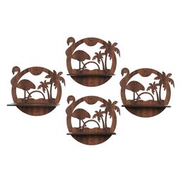 RANDOM Set of 4 Coffee Brown MDF Basic Wall Shelves image 4