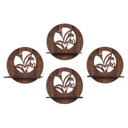 RANDOM Set of 4 Coffee Brown MDF Basic Wall Shelves image 2