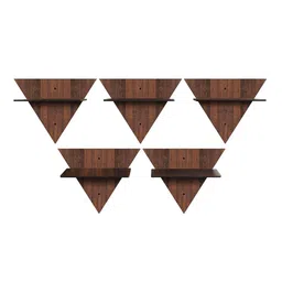 RANDOM Set of 5 Coffee Brown MDF Basic Wall Shelves image 5