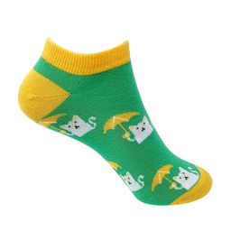 Mint & Oak Women Green & Yellow Patterned Ankle-Length Socks-43