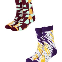 Dynamocks Unisex Pack of 4 Patterned Calf-Length Socks image 4