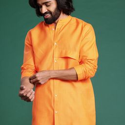 Sangria Band Collar Long Sleeves Kurta image 2