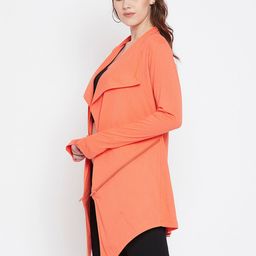 Hypernation Coral Solid Open Front Longline Shrug image 3