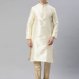 Manthan Men Solid Thread Work Kurta image 4