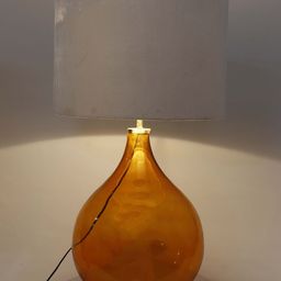 Grated Ginger White & Orange Solid Big Bump Contemporary Table Lamp with Shade image 4