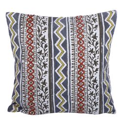 eyda Cream-Coloured & Green Set of 2 Hand Block Printed Square Cushion Covers image 3