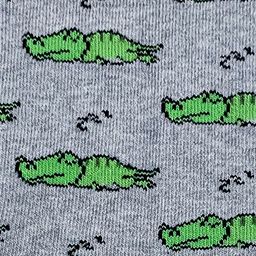 Mint & Oak Men Grey Melange & Green Patterned Calf-Length Socks image 3