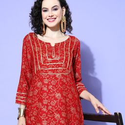 all about you Floral Printed Gotta Patti Liva Kurti-95
