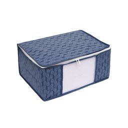 HOMESTRAP Set Of 12 Navy Blue & White Printed Saree Organisers image 5