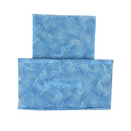 Kuber Industries Set Of 2 Blue Laheriya Printed Non-Woven Closet Organizer Box With Handle image 4