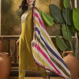 Sangria Embroidered Kurta Trouser With Dupatta image 2