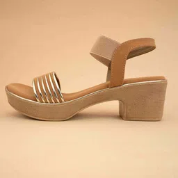 Ozuri Textured Open Toe Block Heels image 2