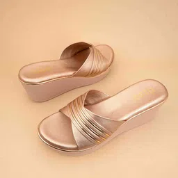 Ozuri Textured Open Toe Wedge Heels image 5