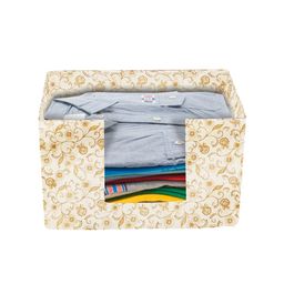 Kuber Industries Set Of 3 Brown & Beige Metallic Printed Shirt Stacker Organisers With Handles image 3