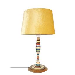 Grated Ginger Yellow Self Design Bedside Standard Table Lamp with Shade image 3