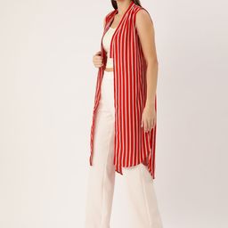 Rue Collection Striped Open Front Longline Shrug image 5