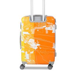 Polo Class Orange & White Printed Hard Sided Cabin Trolley Suitcase image 4