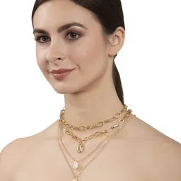 Shining Diva Fashion Gold-Plated Layered Necklace-94