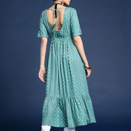 Taavi Geometric Printed A-Line Bindu Kurta image 3