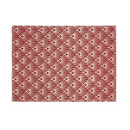 Saral Home Set Of 6 Red & White Geometric Woven-Design Rectangular Table Placemats image 3