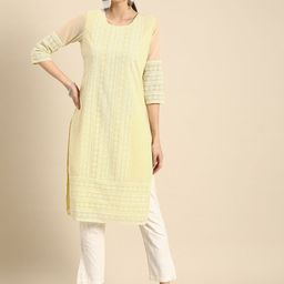 Anouk Floral Embroidered Chikankari Kurta-image-61