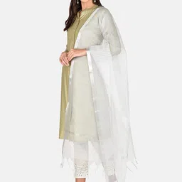Dupatta Bazaar Silver-Toned Solid Dupatta image 5