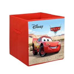 Kuber Industries Set Of 3 Red Disney Cars Printed Foldable Storage Boxes With Handle image 3