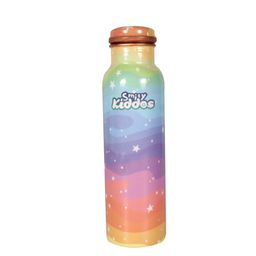 Smily Kiddos Kids Blue & Green Star Rainbow Printed Copper Water Bottle-6