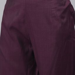 RAJGRANTH Women Purple Embroidered Sequinned Kurta with Trousers & With Dupatta image 4
