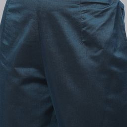 RAJGRANTH Women Blue Embroidered Sequinned Kurta with Trousers & With Dupatta image 4