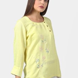 DART STUDIO Yellow Linen Regular Top image 4