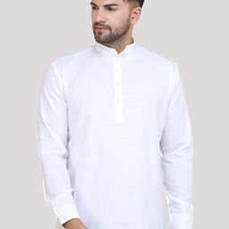 MAG Men White Cotton Straight Kurta-29