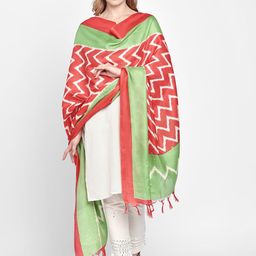 Dupatta Bazaar Red & Green Printed Dupatta image 5