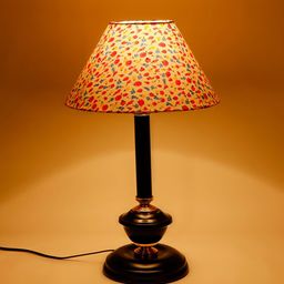 Devansh White & Red Traditional Bedside Standard Table Lamp image 4