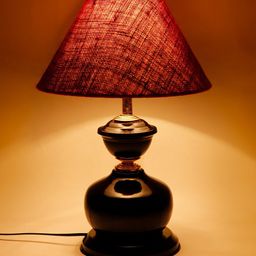 Devansh Maroon & Black Traditional Bedside Standard Table Lamp with Shade image 2